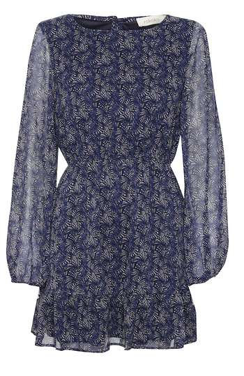 Printed Long Sleeve Mini Dress Slide 1