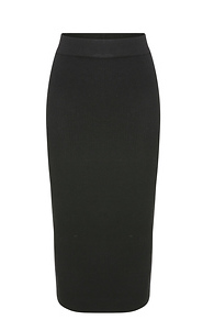 Back Slit Ribbed Bodycon Skirt Slide 1