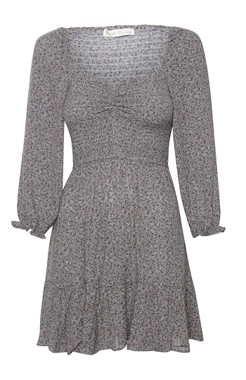 Smocked Puff Sleeve Dress Slide 1