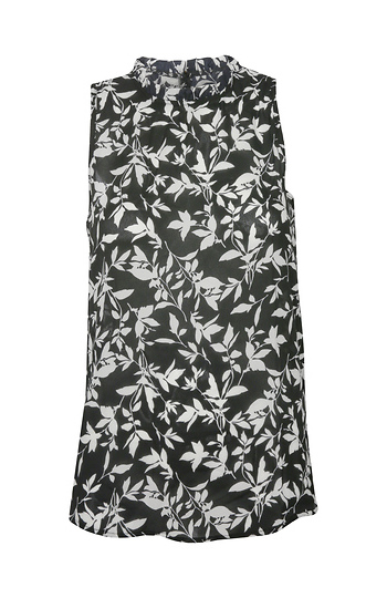 High Neck Sleeveless Printed Top Slide 1