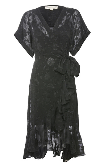 Floral Burnout Wrap Dress Slide 1