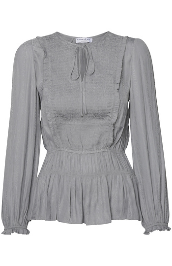 Long Sleeve Smocked Waist Top Slide 1