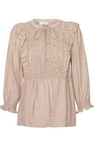 Current Air 3/4 Sleeve Split Neck Ruffle Top Slide 1