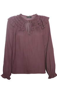 Split Neck Ruffled Tier Top Slide 1