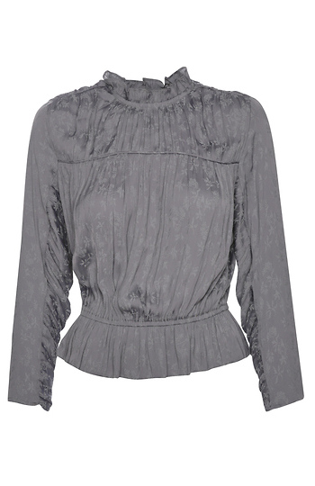 Current Air 3/4 Sleeve Ruffled Mock Neck Slide 1