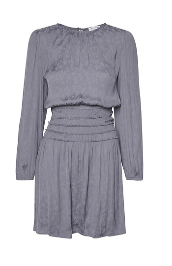 Long Sleeve Smocked Waist Dress Slide 1