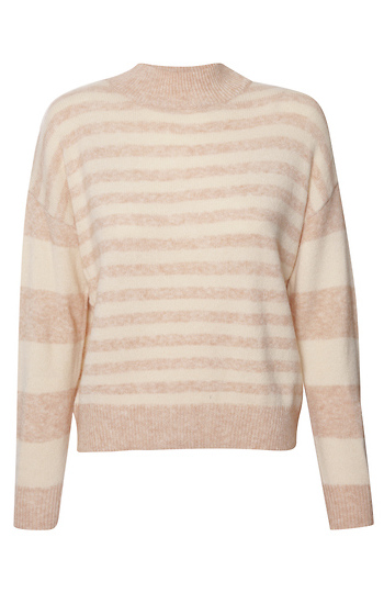 Striped Mock Neck Sweater Slide 1