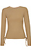 Rib Knit Ruched Side Long Sleeve Top Thumb 1