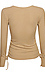 Rib Knit Ruched Side Long Sleeve Top Thumb 2