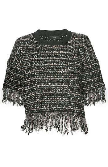 Fringe Tweed Sweater Slide 1