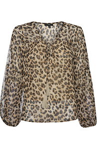 Metallic Leopard Print Blouse Slide 1