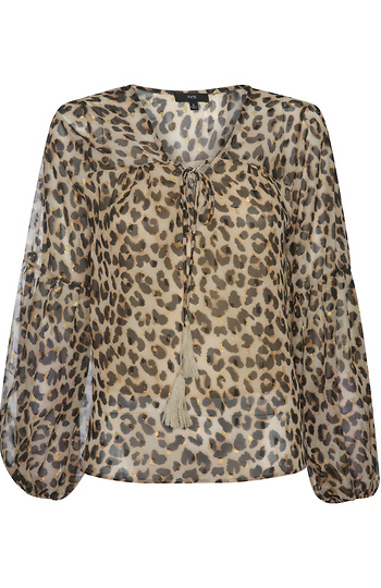 Metallic Leopard Print Blouse Slide 1