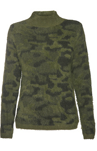 Fuzzy Printed Pullover Slide 1