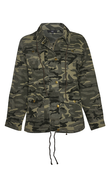 Camo Print Anorak Jacket Slide 1
