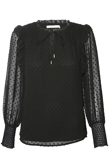 Clip Dot Ruffle Top Slide 1
