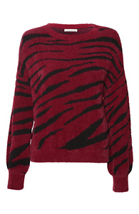Skies are Blue Soft Touch Zebra Sweater Slide 1