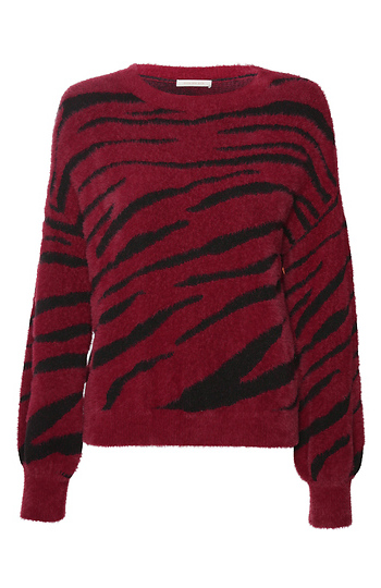Skies are Blue Soft Touch Zebra Sweater Slide 1