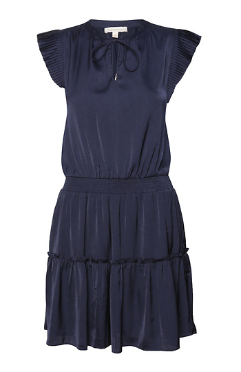 Skies are Blue Pleated Short Sleeve Dress Slide 1