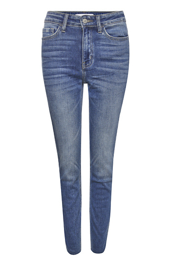 High Rise Clean Cut Hem Crop Denim Slide 1