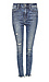 High Rise Uneven Fray Hem Crop Denim Thumb 1