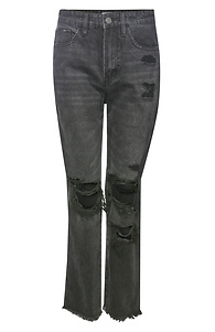 Flying Monkey High Rise Distressed Straight Crop Slide 1