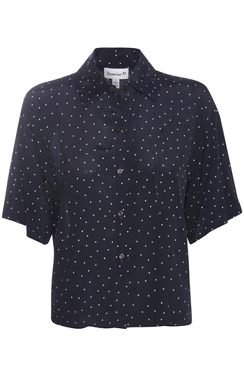Veronica M Polka Dot Button Down Slide 1