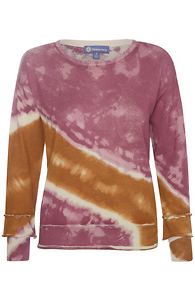 Democracy Tie Dye Long Sleeve Curled Edge Hem Sweater Slide 1