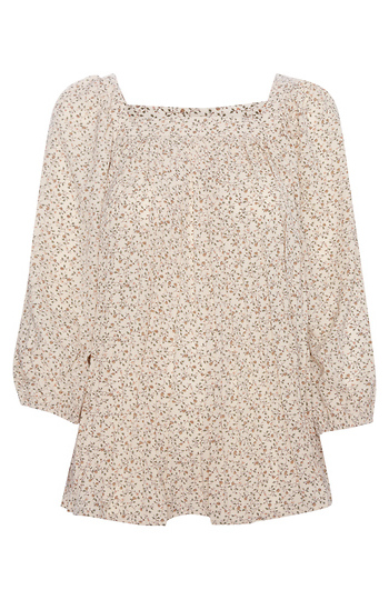 Puff Sleeve Square Neck Top Slide 1