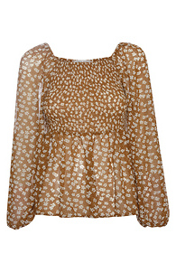 Square Neck Peplum Top Slide 1