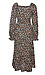 Smocked Long Sleeve Printed Midi Dress Thumb 2
