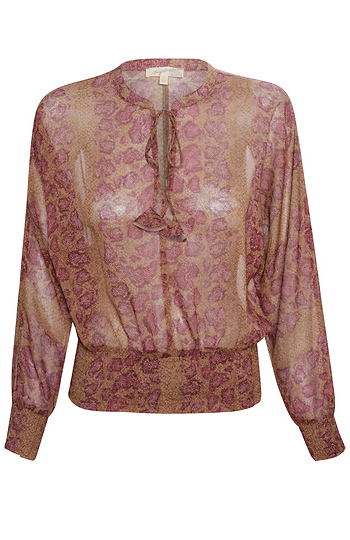 Blouson Sleeve Split Neck Slide 1
