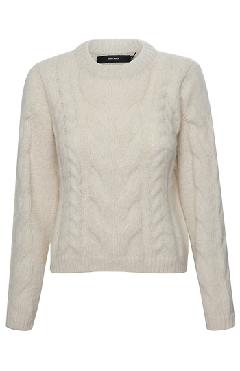 Round Neck Cable Knit Sweater Slide 1