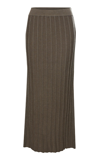 Ribbed Knit Midi Skirt Slide 1