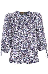 Renee C Printed Surplice Top Slide 1