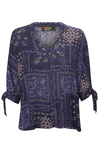 Renee C Printed 3/4 Sleeve Blouse Slide 1