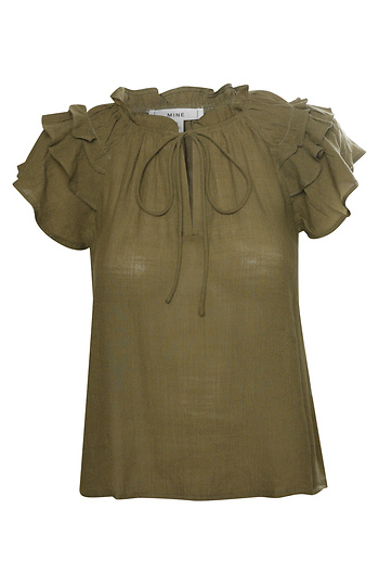 Ruffled Neckline Top Slide 1