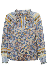 Current Air Split Neck Long Sleeve Top Slide 1