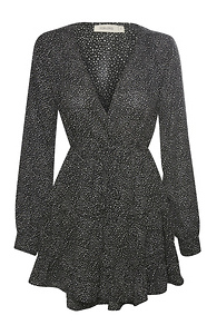 Printed Wrap Mini Dress Slide 1
