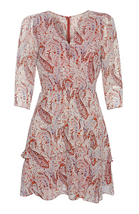 Skies are Blue Paisley Ruffled Dress Slide 1