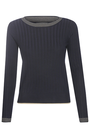 Metallic Detail Knit Sweater Slide 1