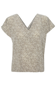 Leopard Print V-Neck Top Slide 1