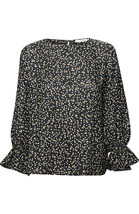 Cheetah Long Sleeve Woven Top Slide 1