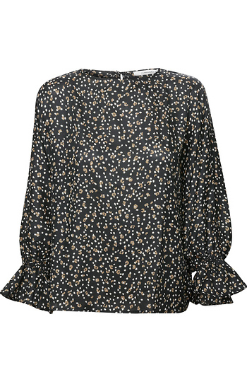Cheetah Long Sleeve Woven Top Slide 1