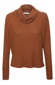 Cowl Neck Brushed Waffle Knit Top Slide 1