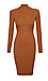 Mock Neck Ribbed Fitted Dress Thumb 1