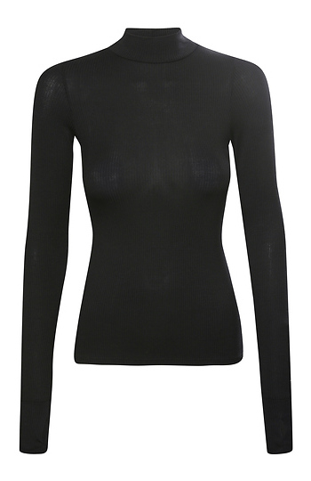 Mock Neck Ribbed Top Slide 1