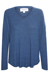 V-Neck Long Sleeve Brushed Knit Top Slide 1