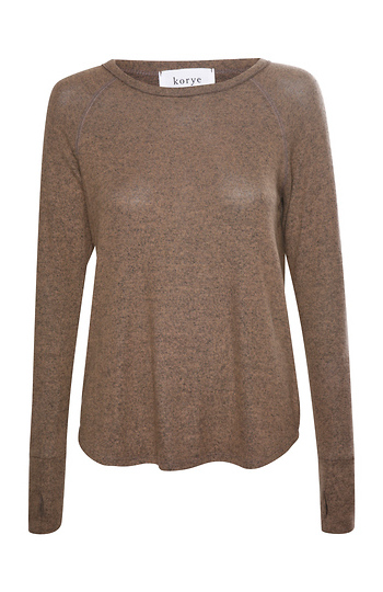 Long Sleeve Brushed Knit Top Slide 1