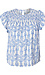 Short Ruffle Sleeve Floral Print Smock Yoke Top Thumb 1