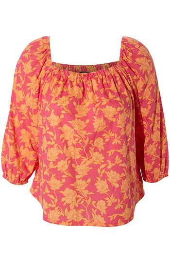 Tribal Floral Peasant Top Slide 1
